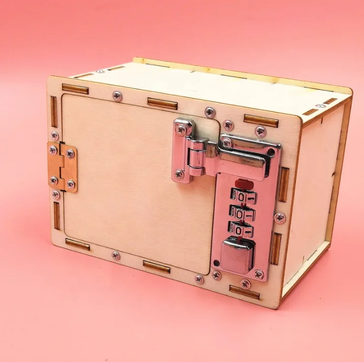 Mechanical Combination Lock DIY Model Kits Science Toys for Children Manual Assembly Password Box DIY Kit Wooden Toys Education