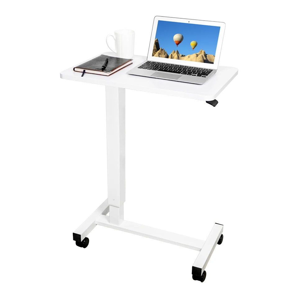 Adjustable Overbed Table Pneumatic With Wheels For Hospital Medical