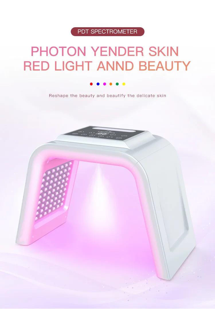 Professional 7 Color LED Light Therapy With Steam Spray for salons, spas and estheticians. 7 LED modes, circulating light and spray function for customized facial treatments. 7 Color LED Light Therapy Machine With Steam Spray