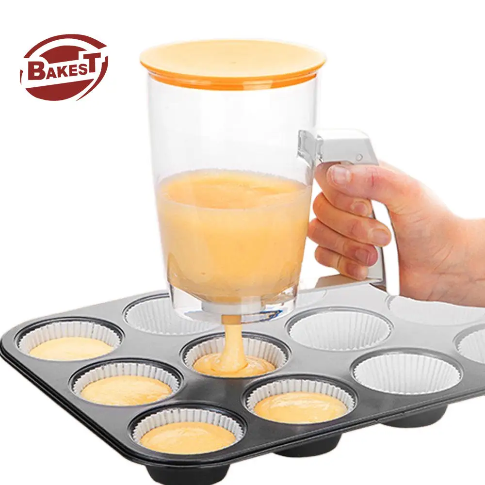 Reusable Hand-Held Plastic Cake Pancake Batter Dispenser Professional Funnel Kitchen Tool for Smooth Distribution