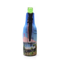 Оптовая продажа, стеклянная бутылка с логотипом на заказ, неопреновый тонкий держатель для пива на заказ