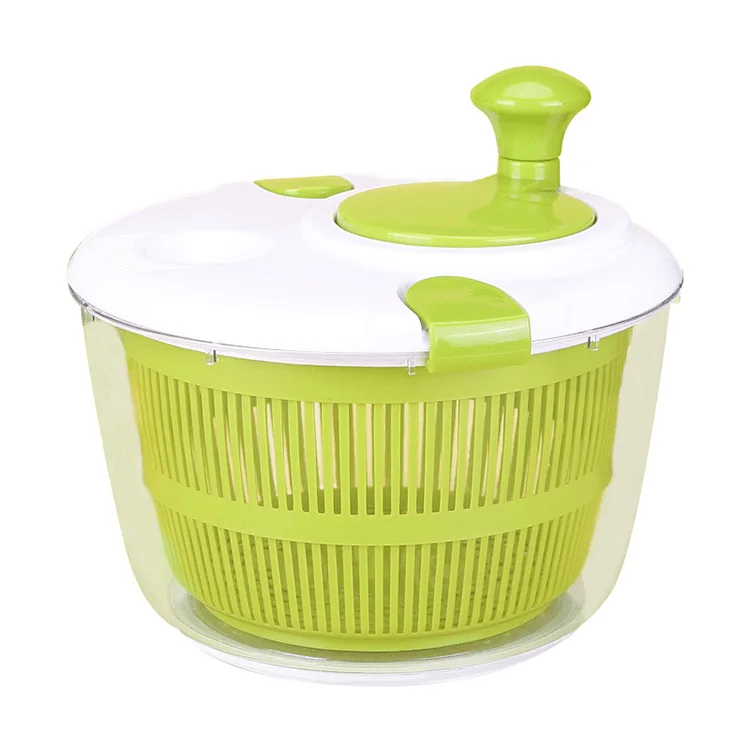 Hot Salad Spinner Manual Rotating Draining Basket Salad Veggies Shake Dry Basin Two Pieces Pasta Strainer