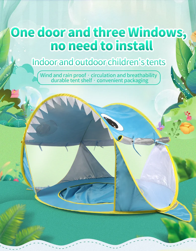Baby Beach Tent Uv-protecting Sunshelter With a Pool Baby Kids Beach Tent Pop up Portable Shade Pool UV Protection Sun Shelter