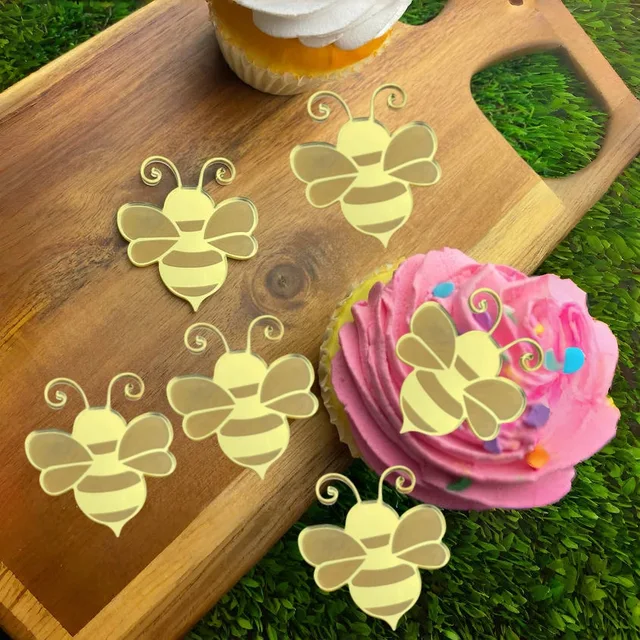 Ins wind acrylic cupcake decoration dragonfly butterfly bee party supplies cake decoration wholesale cake toppers