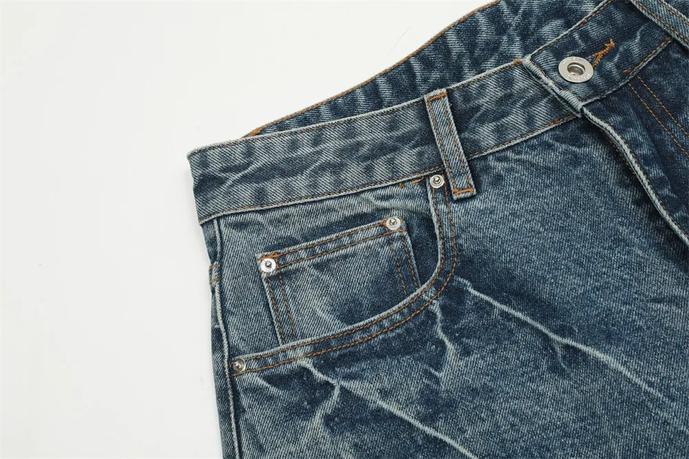 Clothing Manufacturers Washed Distressed Vibe Loose Custom Denim Shorts Men Men's Shorts