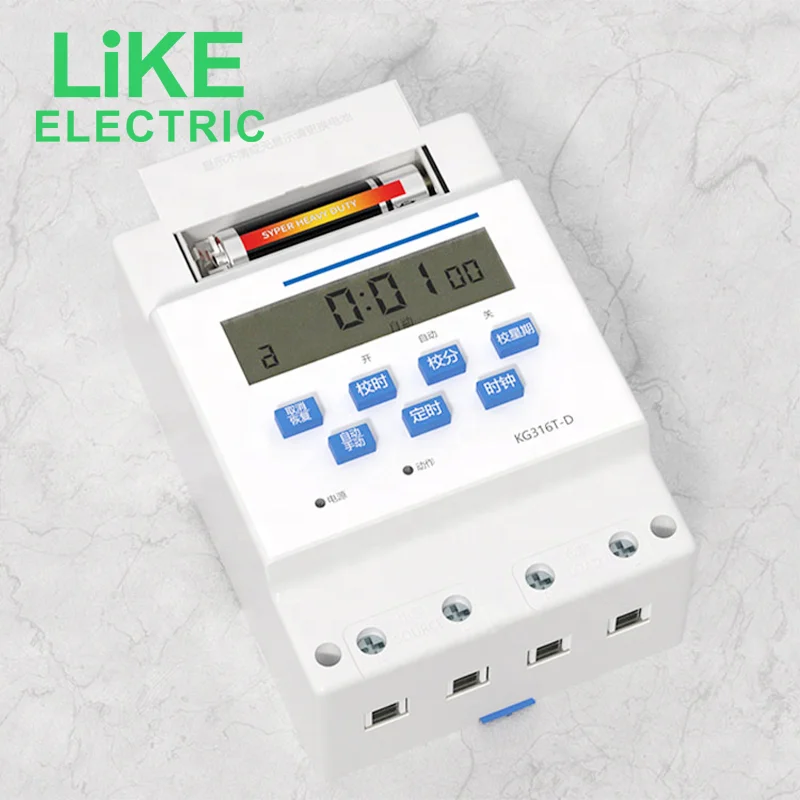 Interrupteur Horaire Minuterie KG316T-D 220V - Programmation 16 ON/OFF, Pour éclairage Automatique, Panneaux Publicitaires