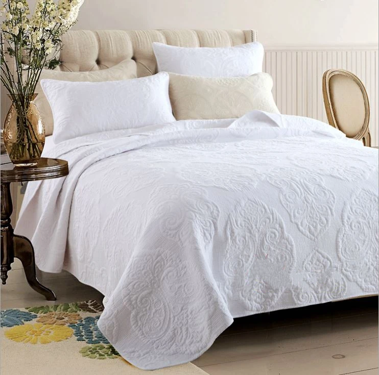 Cotton White Embroidery Floral Lightweight Bedding Set