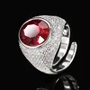 open size Platinum red corundum ring