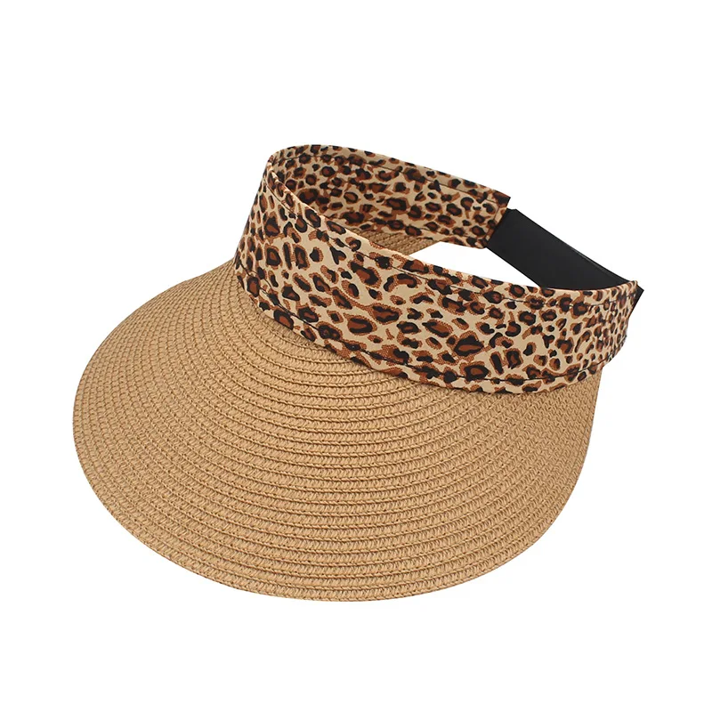 leopard straw sun hat