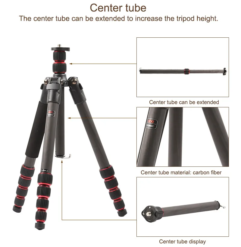 Professional Carbon Fiber Camera Tripod Automatically With Durable