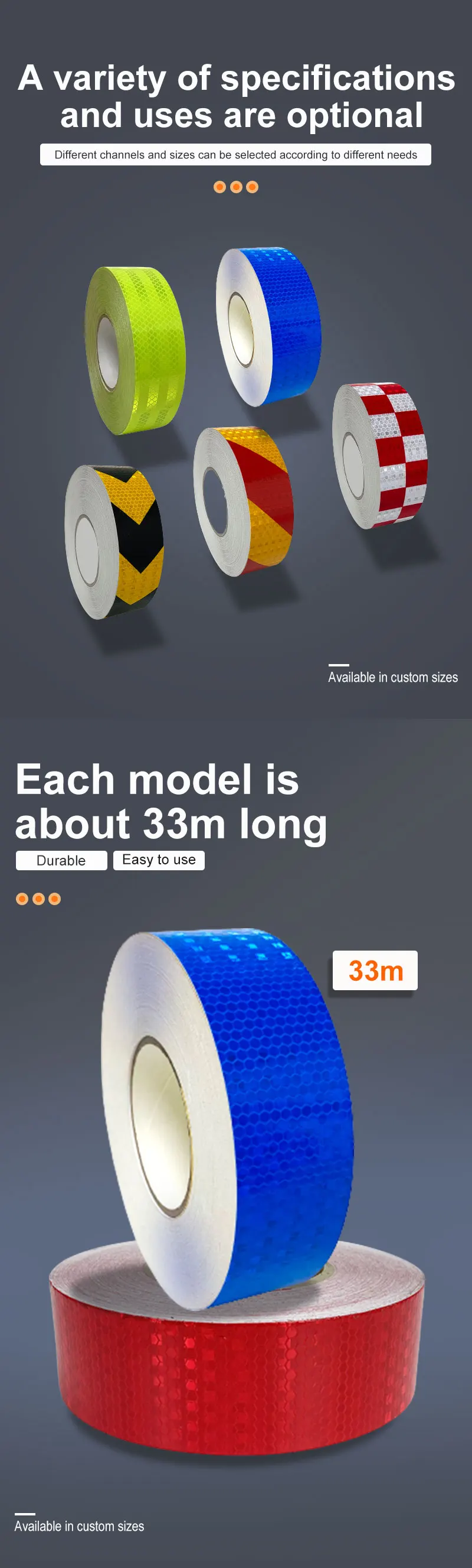 Hot Sale High Intensity Dot Reflective Tape Adhesive Waterproof