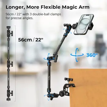 SMALLRIG 22\" for Magic Arm Clamp Flexible Overhead Desk Camera Mount Mobile Phone Holder Articulating Friction Boom Arm detail image