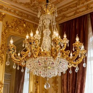 Crystal Pendant Light K9 Crystal & Brass Material Custom Design for Wedding Venue & Villa Chandeliers Pendant Lights