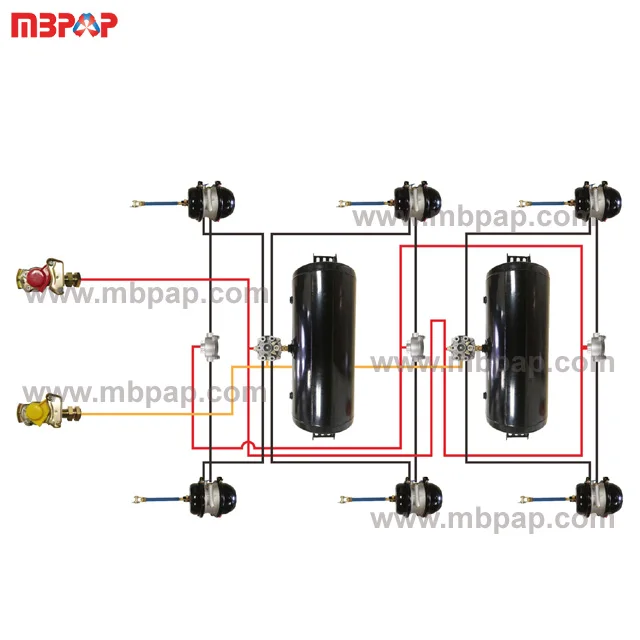 Схема тормозная система полуприцеп крона