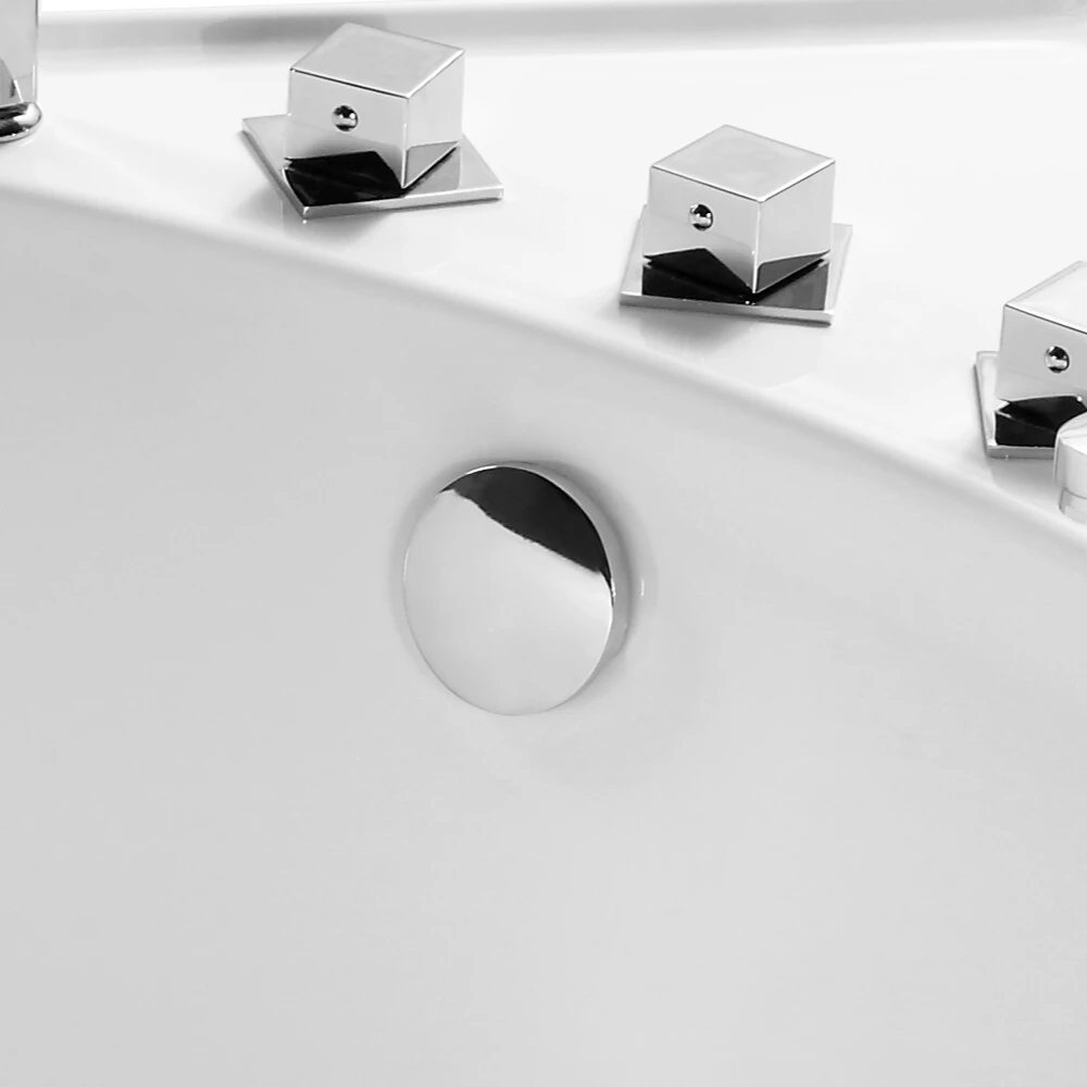 Luxury Round Japanese Soaking Tub Acrylic Deep Plastic Air Bathtub Freestanding Jet Bath Soaker