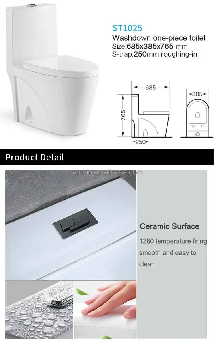 China bathroom washdown toilet sanitary ware one  piece toilet