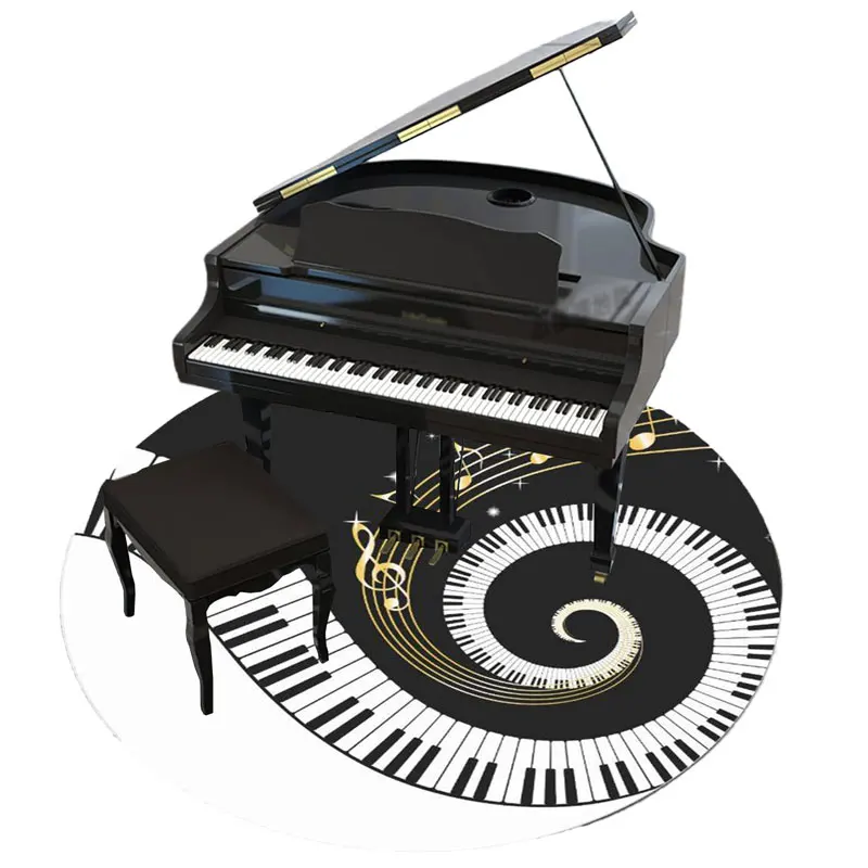 Music Area Rug Color Musical Notation Children's Games Rug Classroom Piano Mat Decoration Carpet Machine Washable