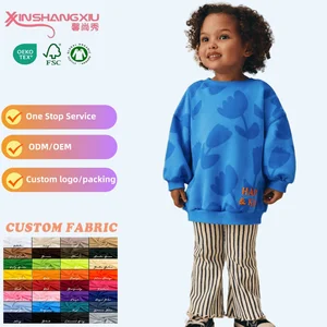 Custom Streetwear Toddler Boy Girl Custom 100% Cotton Oversized Pullover  Striped Pants Set Unisex Kids Clothing Set