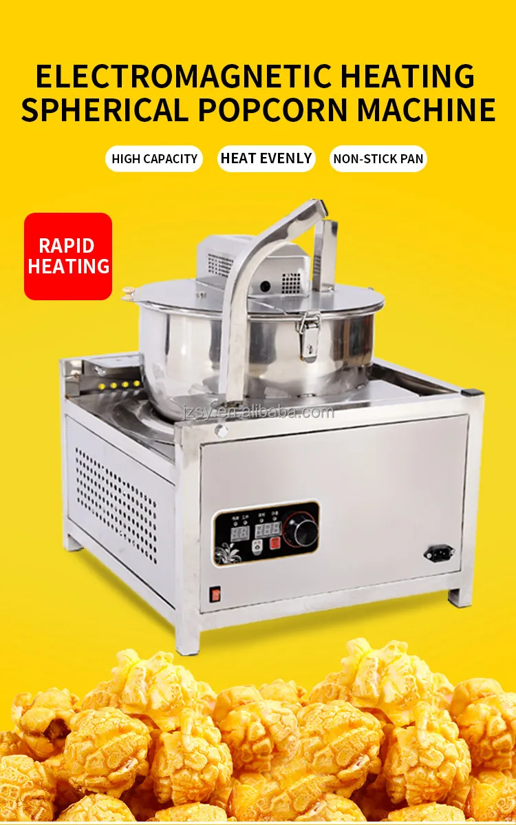 Industrial Automatic Electric Heating Corn Popping Maker Stainless