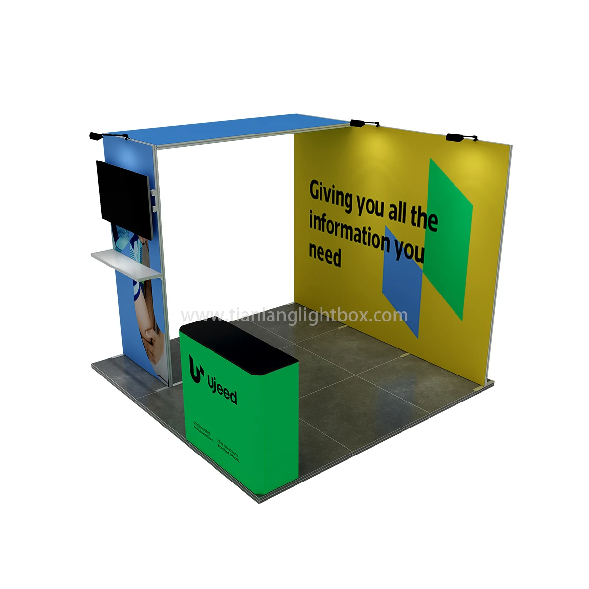 TianLang 10x10 exhibit booth modular and toolless exhibition booth display stands to use show more products