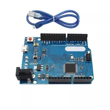 Leonardo R3 development board ATMEGA32U4 with USB data cable blue board QFN chip compatible with entry-level kit