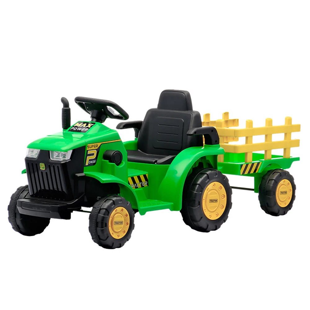 New Red Tractor Children's Electric Four-Wheel Double-Seater Dump Car Toy 4WD Off-Road Ride-On Vehicle 2-4 Years Remote Metal