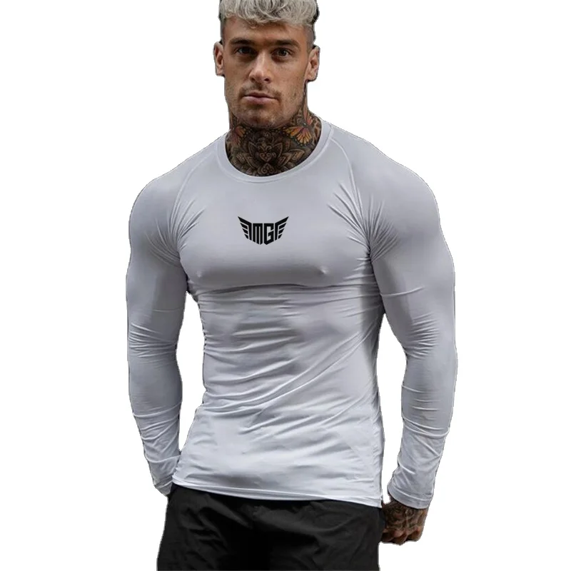 Mens Quick Dry Spandex Running Gym Shirts Men Long Sleeve, Slim Fit,  Elastic For Fitness, Gym, Bodybuilding, And Training L220704 From Yanqin03,  $20.32