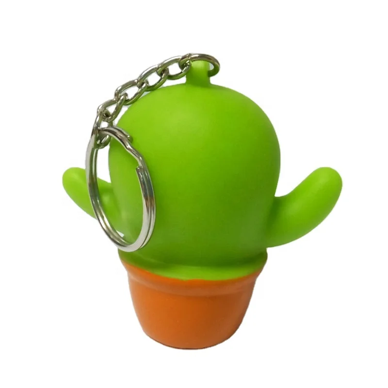 Niedlicher Kaktus-Augen-Popper Schlsselanhnger 3D Individueller Kaktus  Weicher PVC-Schlsselanhnger
