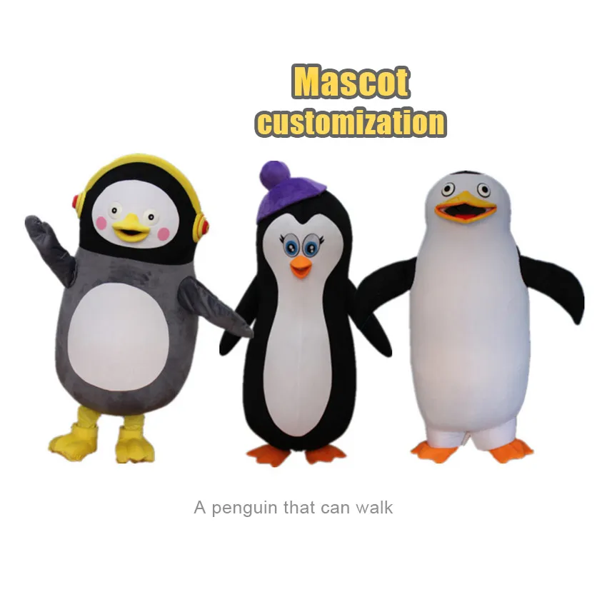 Cartoon Mascot Factory Custom Walking Effect Penguin Mascot Costume Animal Doll Customized Mascot Design