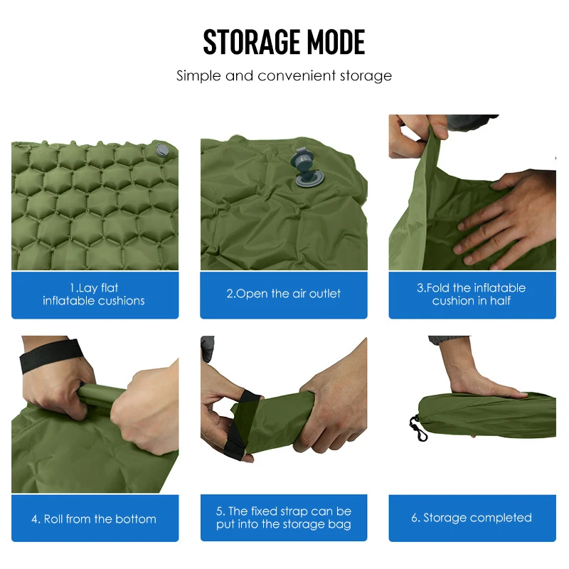 Camping Inflatable Sleeping Pad Ultralight Compact Camping Mat Sleeping Cushion with Pillow Inflatable Sofa Air Mattress