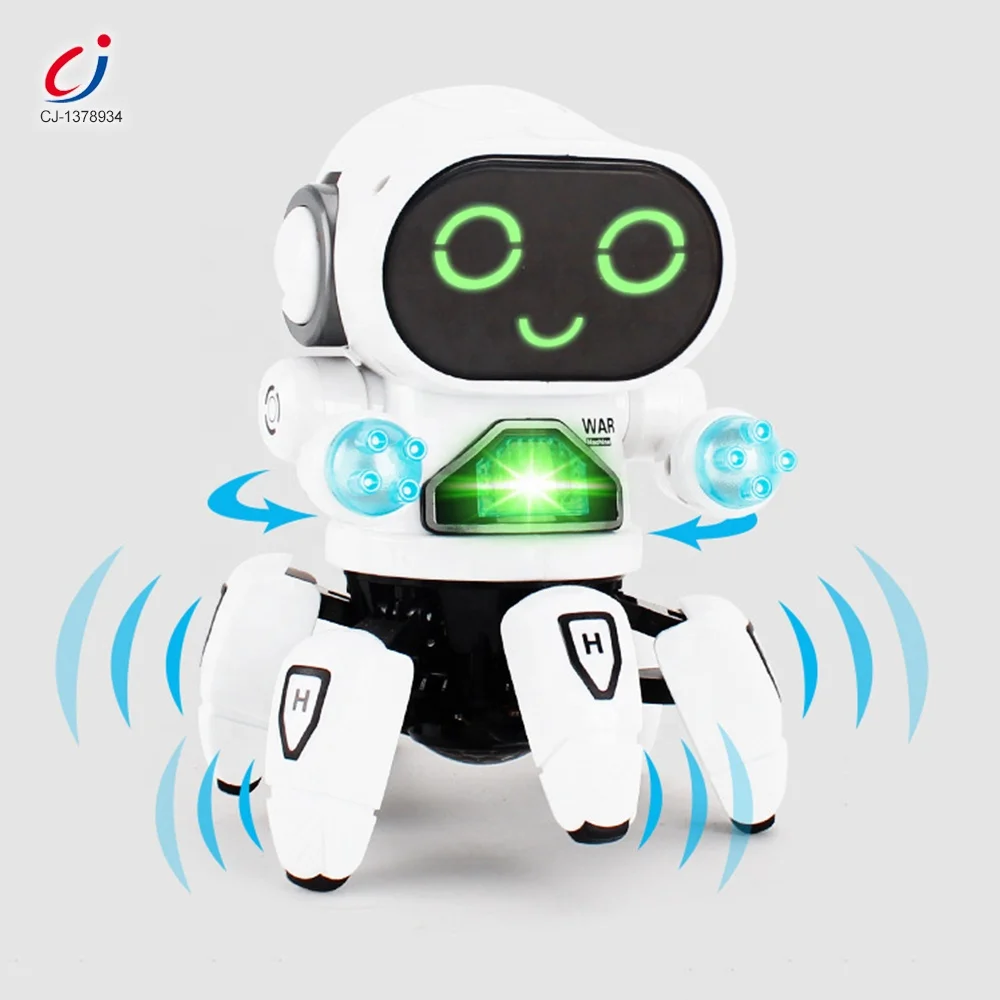 Chengji Dancing Music Smart Robot Six Claw Education Interaction Ai Child Toy Battery Operated Robot Swinging Toy with Lighting