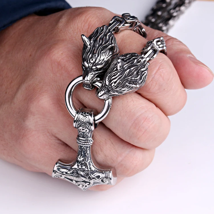 Amuleto del martello di Thor: ciondolo in acciaio Mjolnir