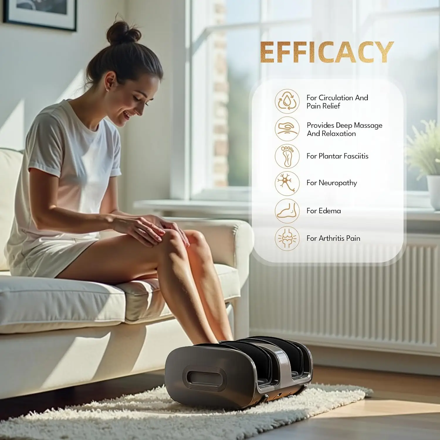 TODO Shiatsu Air Compression Foot Massager With Heat Relieves Neuropathy Pain Electric Foot Therapy Machine