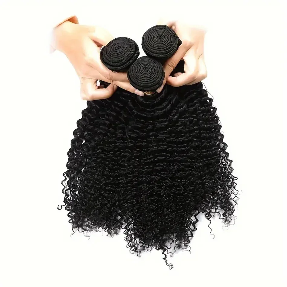 Pacchetti di capelli con onde profonde 100% capelli umani colore naturale brasiliano Remy per le donne_voghion.com