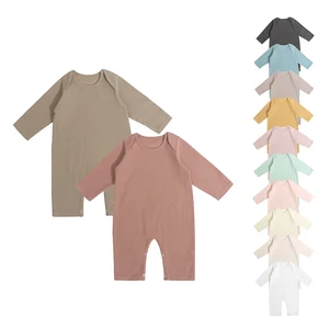 New Innovative Organic Ribbed Customized Easy to Wear Breathable Baby Suit Knitted Thicker Joints Baby Rompers
