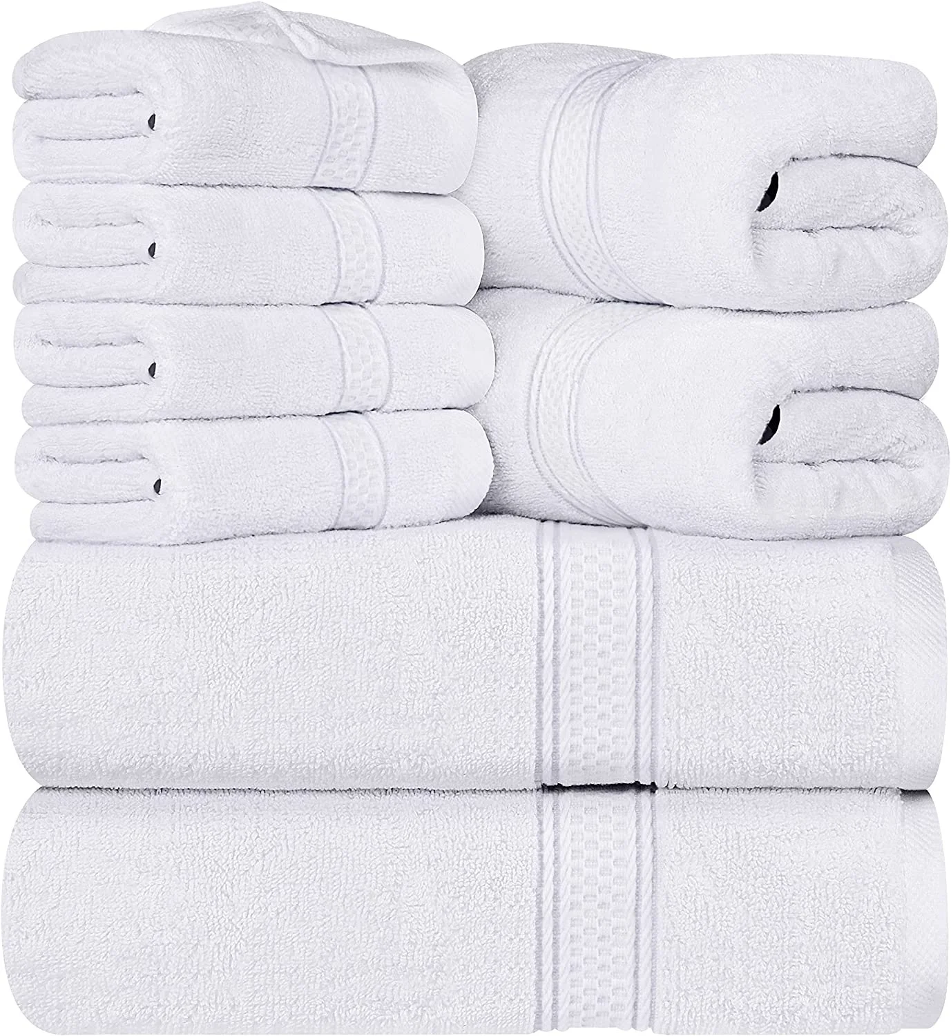 Wholesale Luxury 100% Cotton 8pcs Towel Set Bathroom Towel  Hand custom Bath Towel