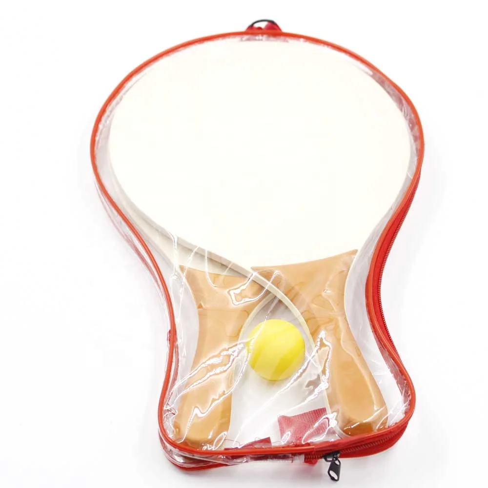 Paddle Ball Game Beach racket set High quality poplar wood beach racket set - 2 racket - one ball - PVC bag PA010