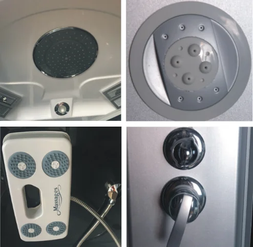 Promotion Classical Quadrant Steam Grey Glass Aluminum Profile Foot Massage Bathroom Shower Cabin with Multi Function