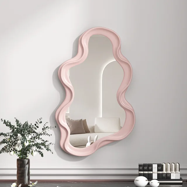 Cloud shape table vanity mirror simple wall hanging bathroom irregular makeup mirror French decorative mirror