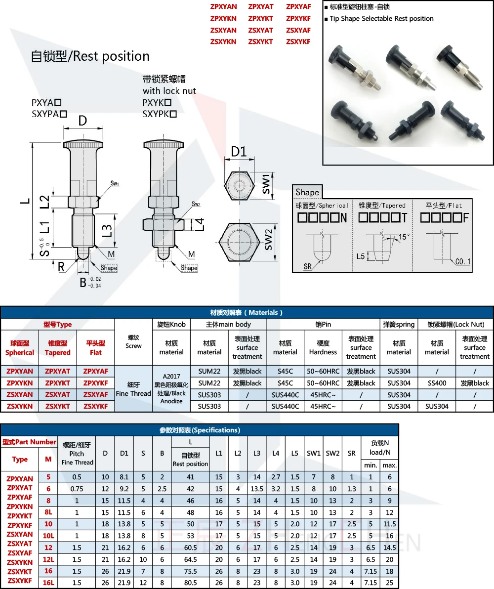 product good price for cam index plunger stainless steel spring loaded retractable locking pin367-64