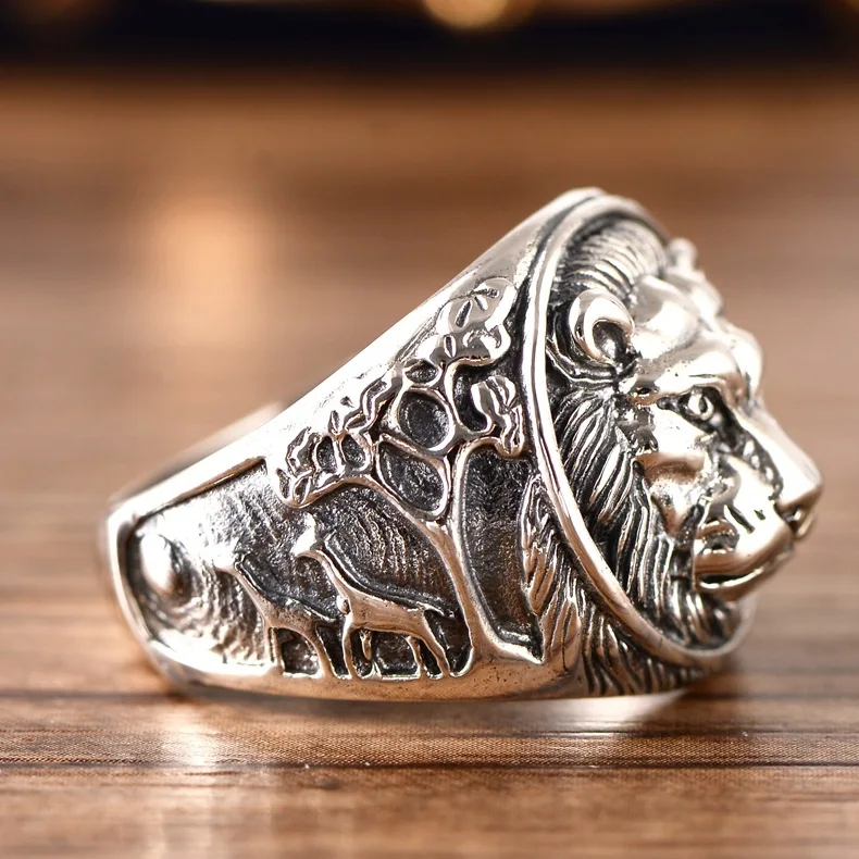 Mysilverworld Solid 925 Sterling Silver Lion Men's Ring - Bold Design, Size 6.5 - View #10