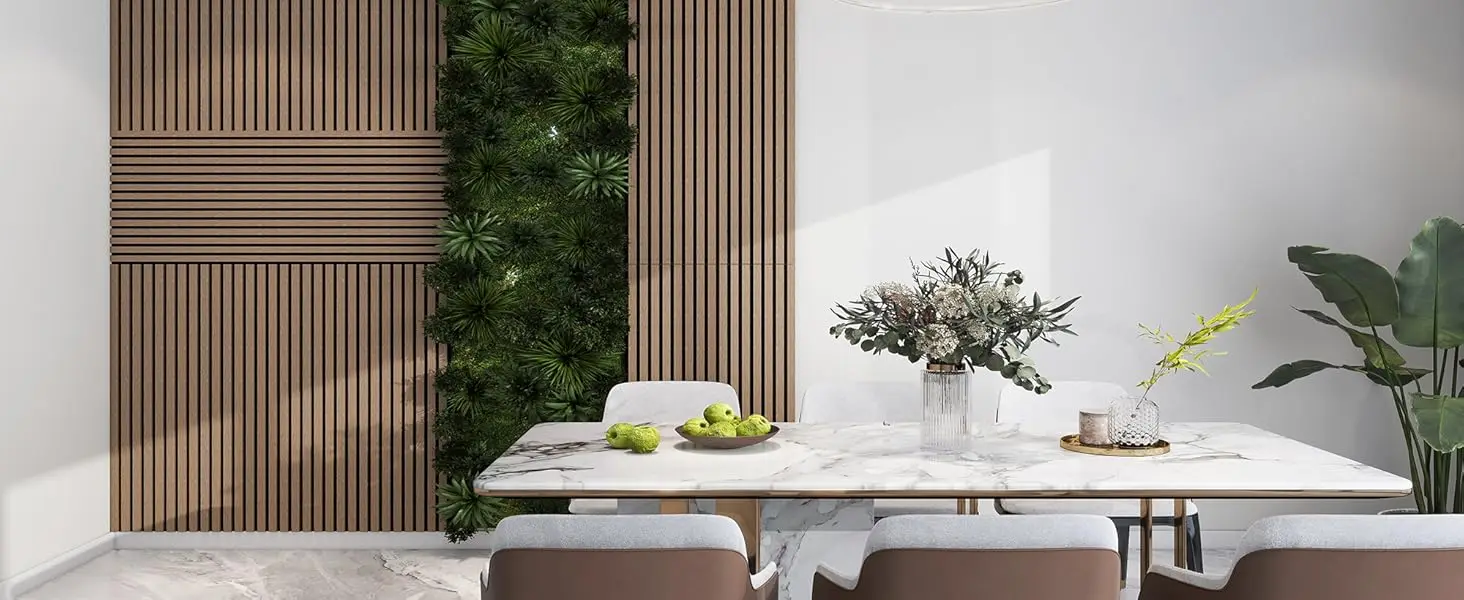 Walnut Acoustic Slat MDF Panels 3D Fluted Sound Absorbing Soundproof Living Room Wall Ceiling Decorative Panel 18mm Thick details