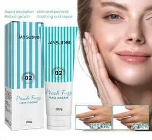 Jaysuing Lip Hair Removal Cream Mild  Facial Skin Care Smooth Delicate Permanent Depilatori Hair Removal Cream for Men and Women