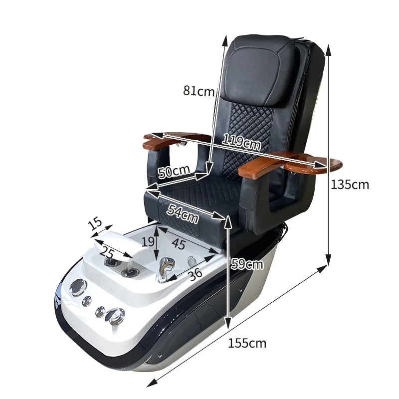 Luxury Professional Leather+high Density Sponge Salon Store China Chairs Gold Green Massage Nail Spa Chair Pedicure