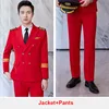 Red flight attendant uniform work suits