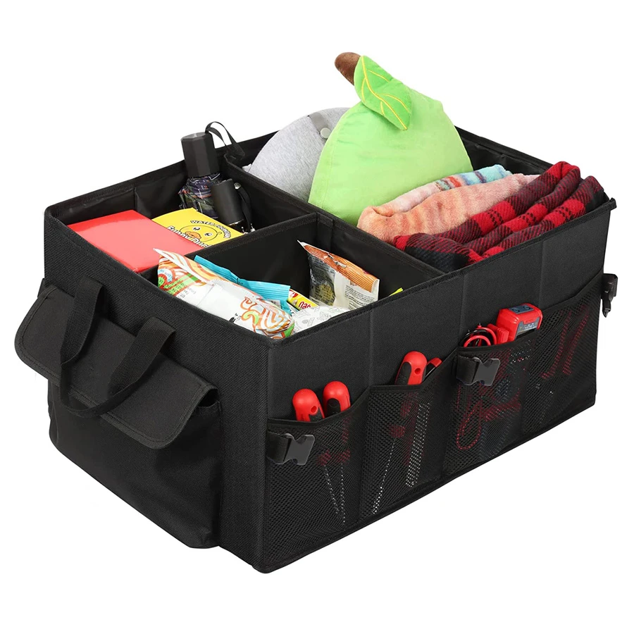 Автомобильные аксессуары Роскошный складной органайзер для багажника автомобиля с регулируемыми