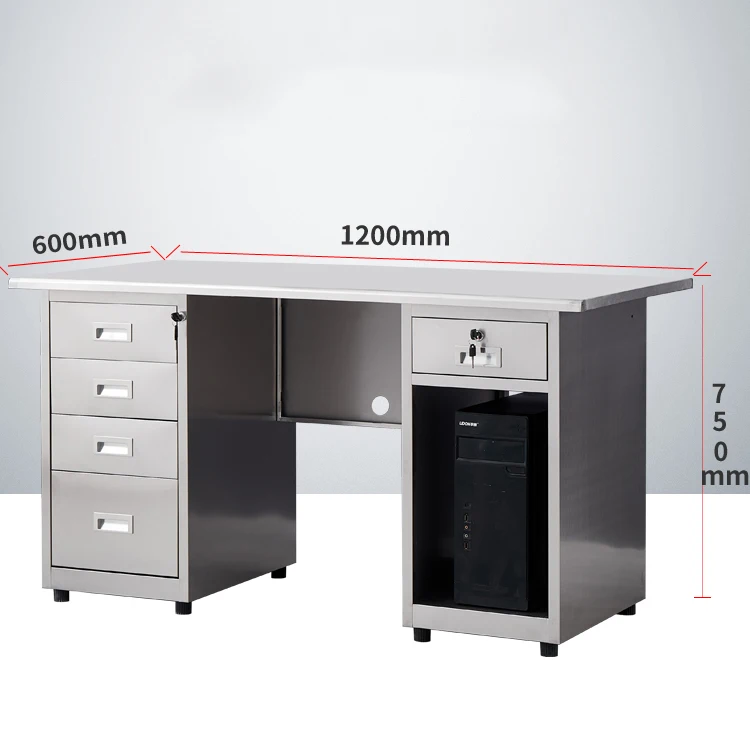 Metal Home Office Desk Stainless Steel Home Drawer Table Customised Multi-compartment Table