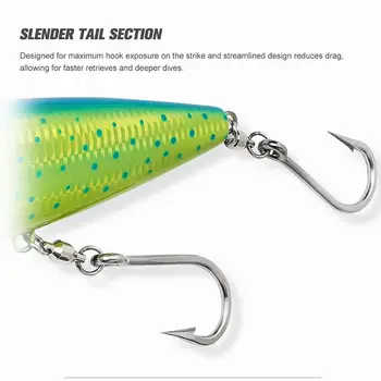CHEERY Sinking Lure Hard Ball Bearing Swivel Hook 15 Knots Steel Wire Cross Sea Fishing High Speed Trolling Bait – Trolling Lure – view 5