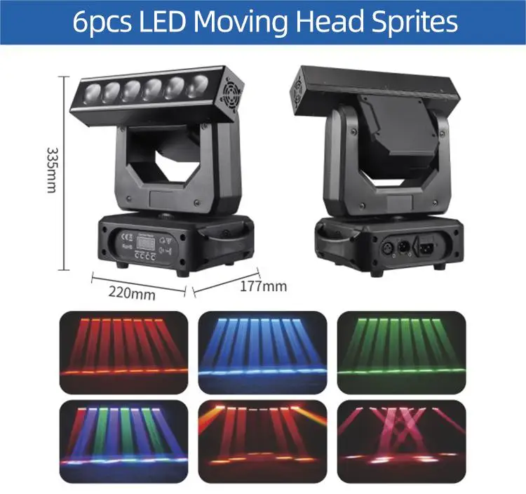 6*20W RGBW LED Moving Head Beam Bar Stage Light for DJ Disco Party Dance Club and Dance Floor