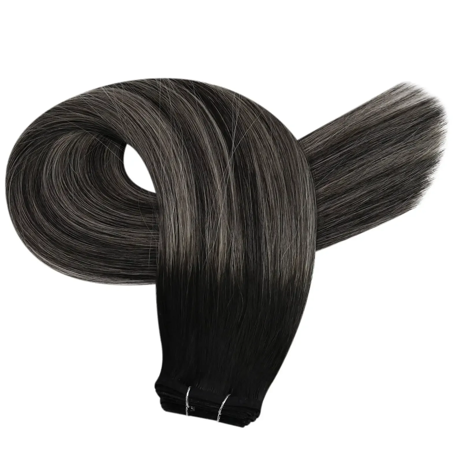 LaaVoo Virgin Flat Silk Weft Hair Extension 100% cabelo humano real_voghion.com